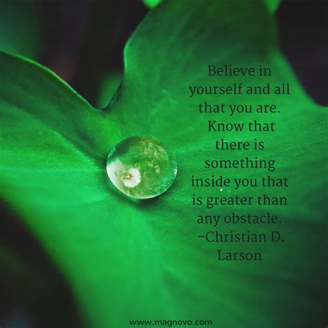 Believe In Yourself And All That You Are Christian D Larson