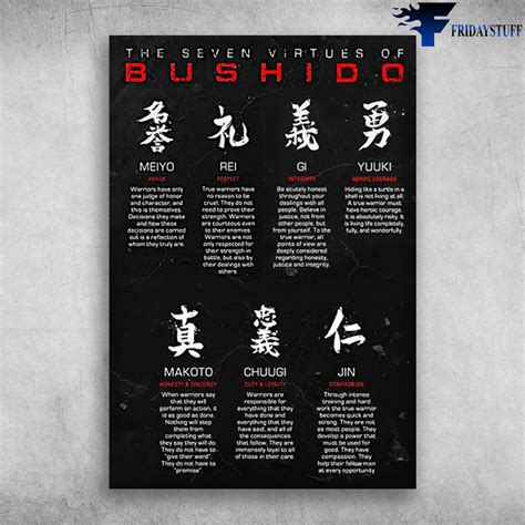 The Seven Official Virtues Of Bushido Righteousness Courage Benevolence