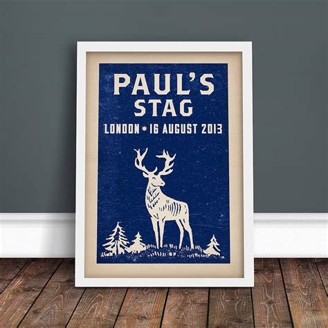 Personalised Stag Party Print By Ink And Sons