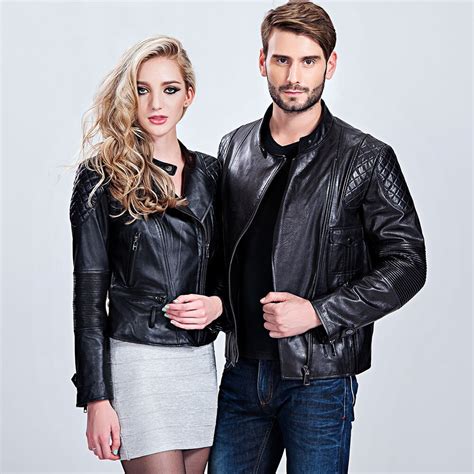 New Winter Fashion Lovers Couples Motorcycle Biker Short Coat Jacket Genuine Sheepskin Leather