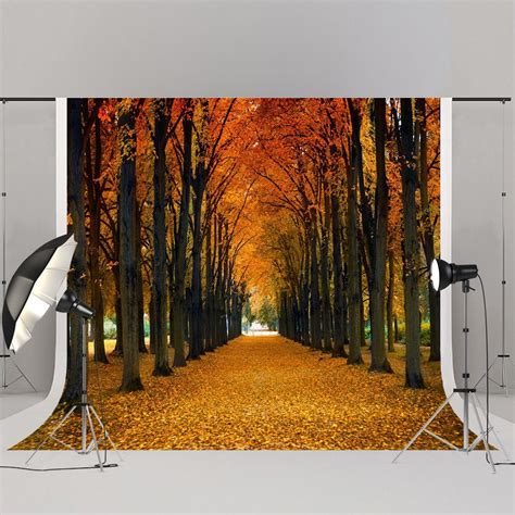 Greendecor Polyester Fabric 7x5ft Autumn Photography Backdrops Forest