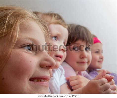 Group Happy Smiling Kids Sitting Together Stock Photo 135719918