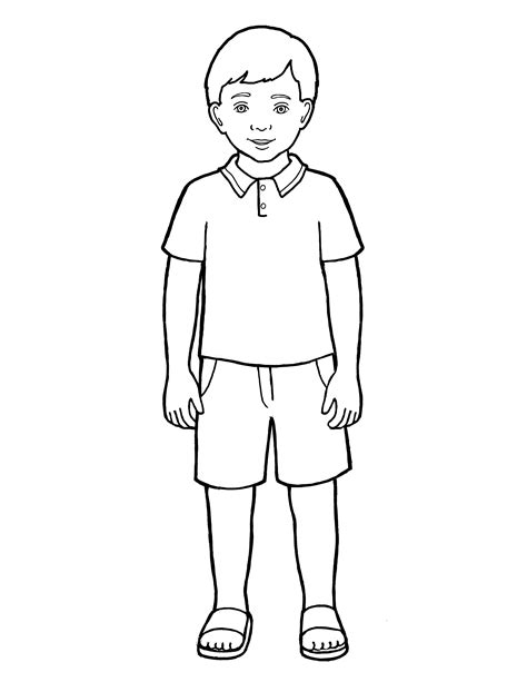 Standing Boy Coloring Pages