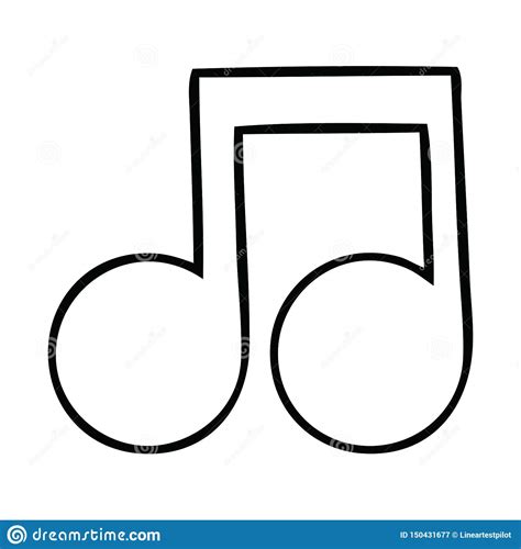 Line Drawing Cartoon Of A Musical Note Stock Vector Illustration Of