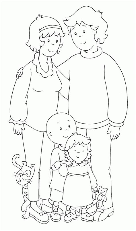 Dibujo de la familia para colorear (padres con sus hijos). Aprende Brincando: Desenhos para Colorir do Ruca