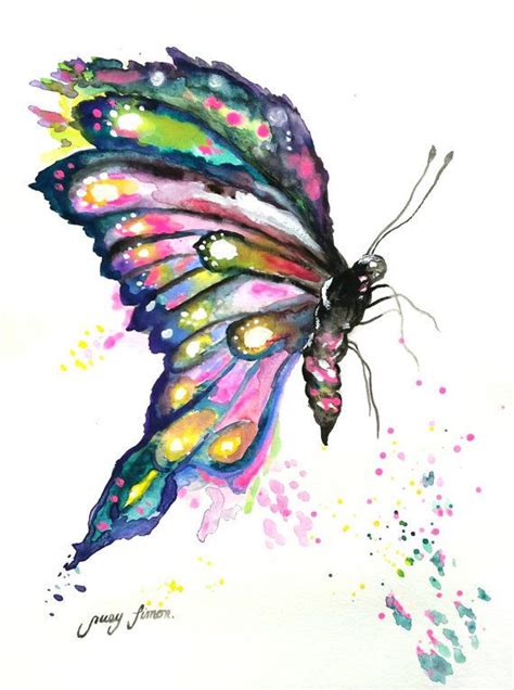 Original Watercolor Painting Butterflypainting Por Limonartstudio