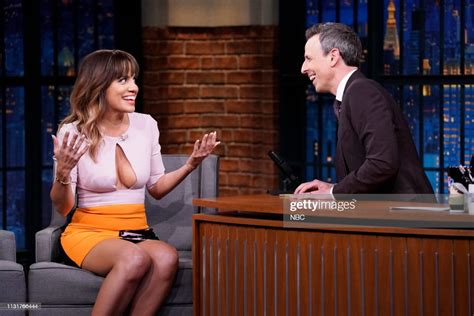 Actress Natalie Morales During An Interview With Host Seth Meyers On