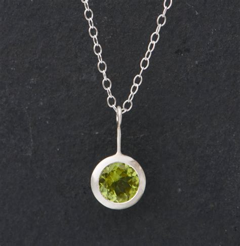 Peridot Pendant Necklace In Silver By William White