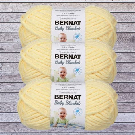Baby Yellow Bernat Baby Blanket Yarn 3 Pack 35 Oz Gauge 6 Etsy