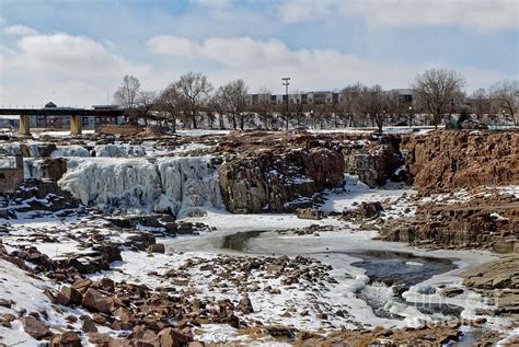 Sioux Falls In South Dakota Falls Park In Winter Photograph By Natural