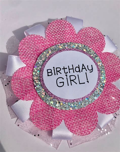 Birthday Girl Pin Pink Happy Birthday Ribbon Pin Birthday Etsy