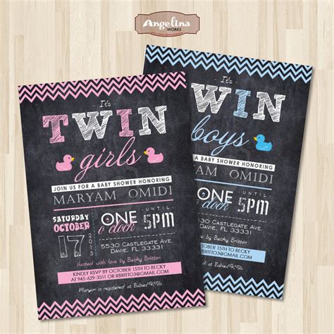 This Item Is Unavailable Etsy Printable Invitation Card Twins Baby