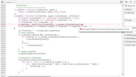 Uncaught Typeerror Cannot Read Property Params Of Null At Swiper S My