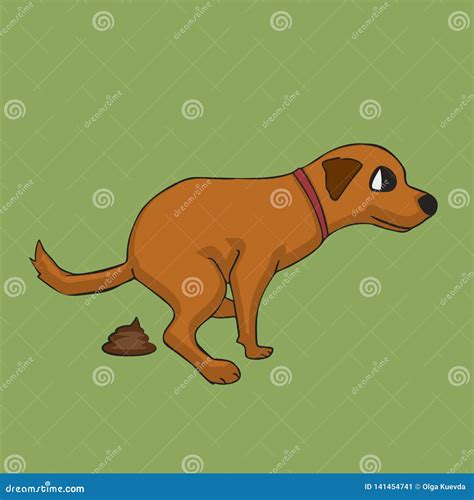 Cartoon Dog Pooping Stock Vector Illustration Of Doodle 141454741