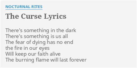 The Curse Lyrics By Nocturnal Rites Theres Something In The
