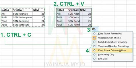 Cara Copy Paste Tabel Pada Excel Agar Hasilnya Sama Iyainajamyid