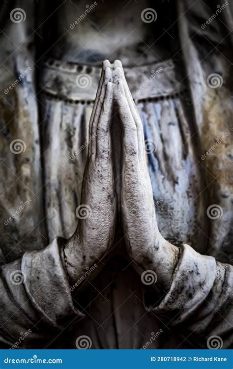 Praying Hands On A Statue Stock Photo Image Of Catholic 280718942