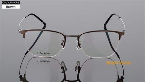 Eagwoo Titanium Eyeglasses Half Rim Optical Frame Prescription Spectacle Wire Temple Glasses Men