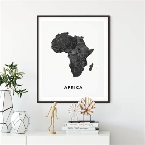 Year Map Of Africa Africa Map Wall Art Africa Print Birthday Etsy