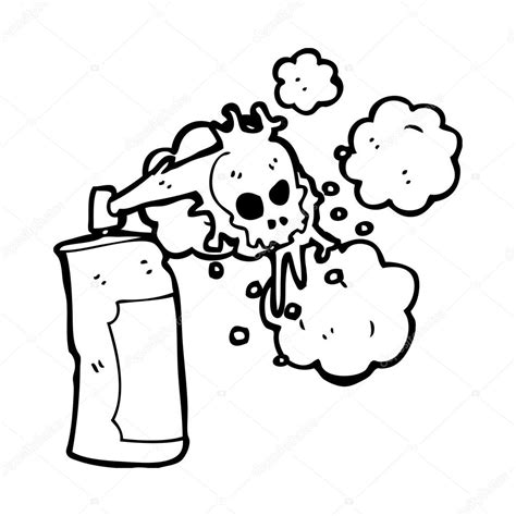 Spooky Skull Graffiti Spray Can — Stock Vector