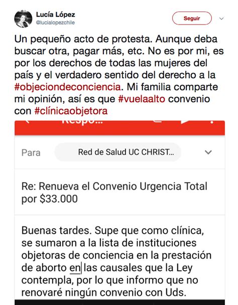 La decisión que tomó Lucía López para protestar contra las clínicas que