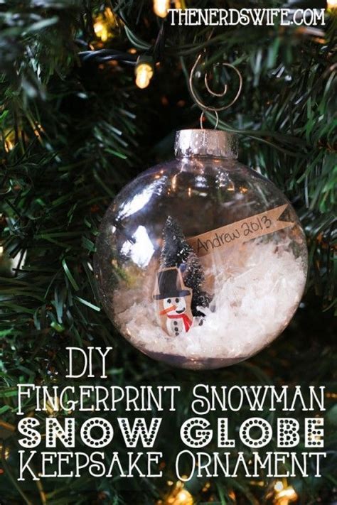 Fingerprint Snow Globe Keepsake Ornament Diy Christmas Ornaments
