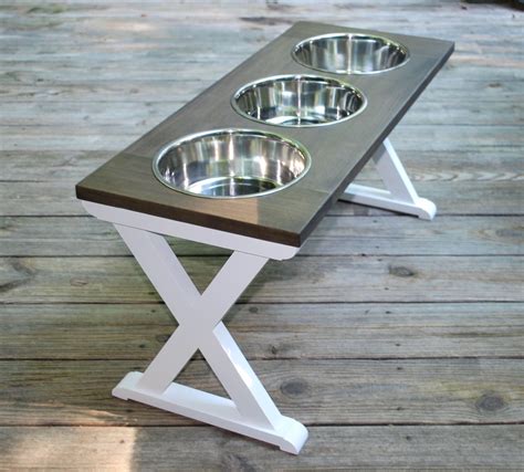 Extra Large Elevated Dog Bowl Stand Three Bowl Dog Feeder Etsy Dog