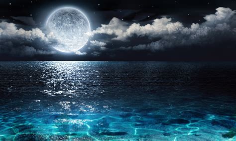 Moon Above Body Of Water Photo Hd Wallpaper Wallpaper Flare