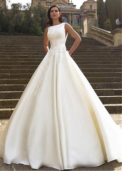 From stella york features a mix of classic lace and whisper. Wedding Dresses Ball Gown, Fabulous Satin Bateau Neckline ...