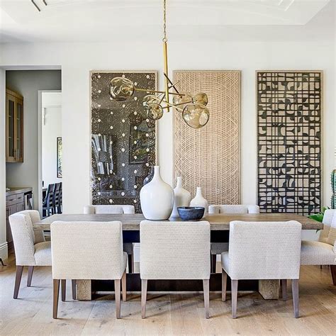 Large Wall Art Is Modern And Dramatic In This Beautiful Dining Room