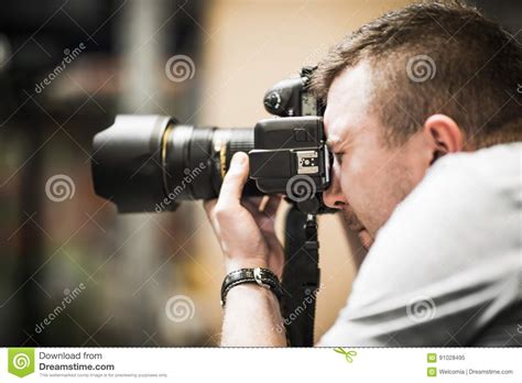 Studio Photographer In Action Stock Image Image Of Camera Model