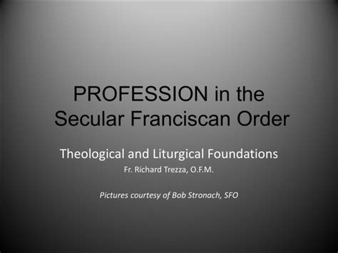 Profession In The Secular Franciscan Order