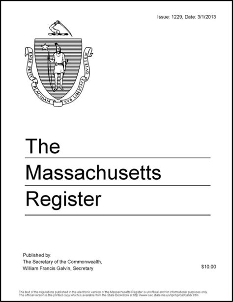 Researching The Code Of Massachusetts Regulations