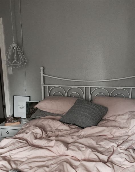 Dusty Pink Grey And White Bedroom