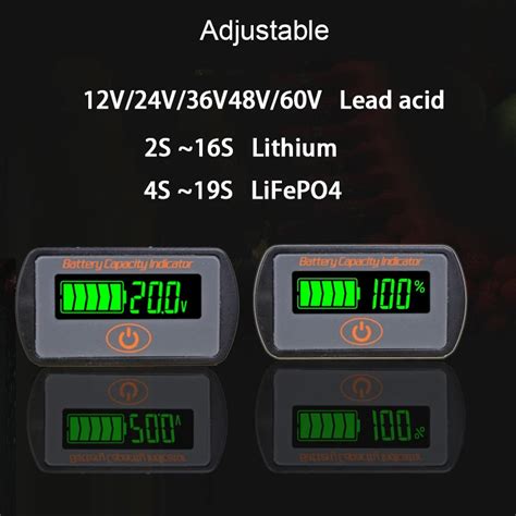 Adjustable S S S S Lithium Battery Capacity Indicator Ly B V V Lead Acid Li Ion Lifepo