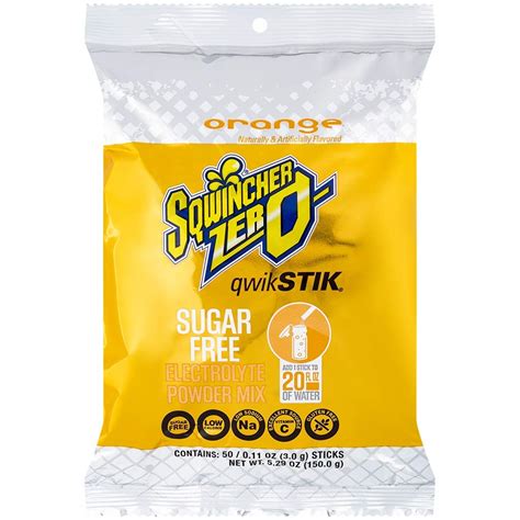 Sqwincher Zero Qwik Stik Sugar Free Orange 11 0z Pack Of 50 Buy