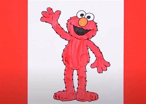 How To Draw Elmo From Sesame Street Step By Step