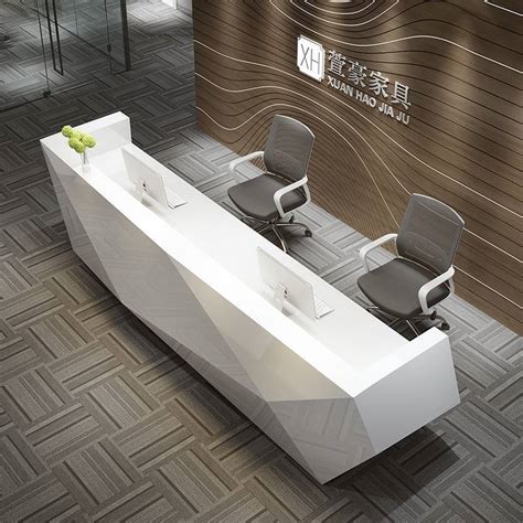Creative Modern Office Reception Desk Design With Baking Painting