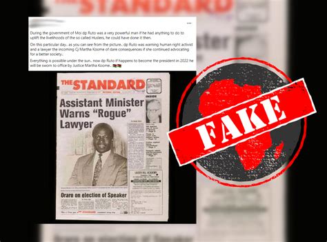 Beware fake newspaper headline – ‘Assistant minister warns “rogue
