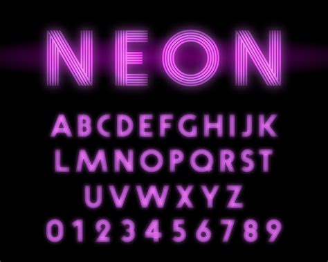 Premium Vector Retro Neon Alphabet Font Line