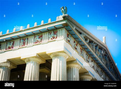 Close Up Architectural Details Of The Parthenon In Nashville Tn Built