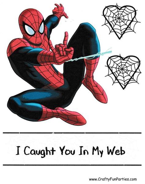 Spiderman Valentines Box Pdf Clipart Spiderman Valentine Cards