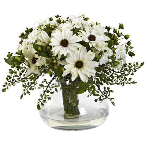 Large White Daisy Silk Flower Centerpiece For Event Decor And Celebrations