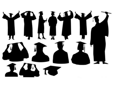 Graduation Silhouette Vector At Collection Of