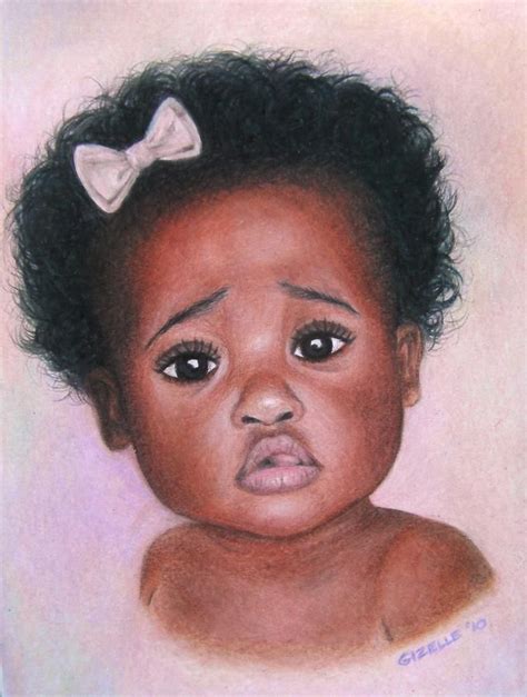 Ebony Baby By Gizelle Perez Black Baby Art Baby Drawing Curly Hair