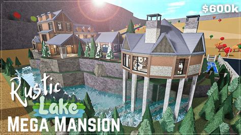Bloxburg Rustic Lake Mega Mansion Build Part 14 Roblox Youtube