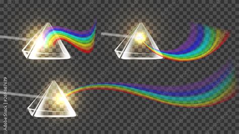 Grafika Wektorowa Stock Prism And Spectrum Rainbow Collection Set
