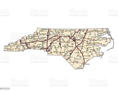 North Carolina Highway Map Stock Illustration Download Image Now Istock