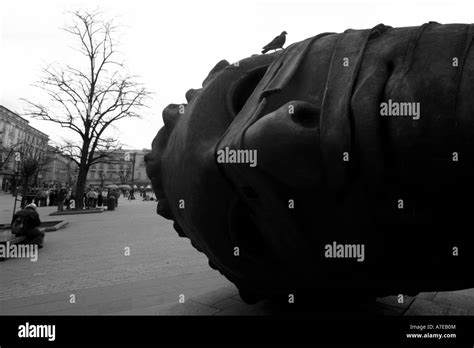 Big Head In Krakow Main Square Stock Photo Alamy