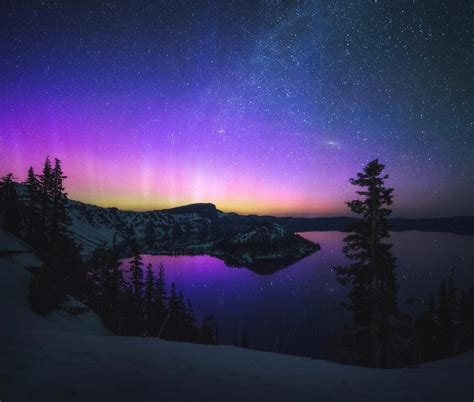 The Northern Lights Over Crater Lake From Last Summer Oc 2560x2172